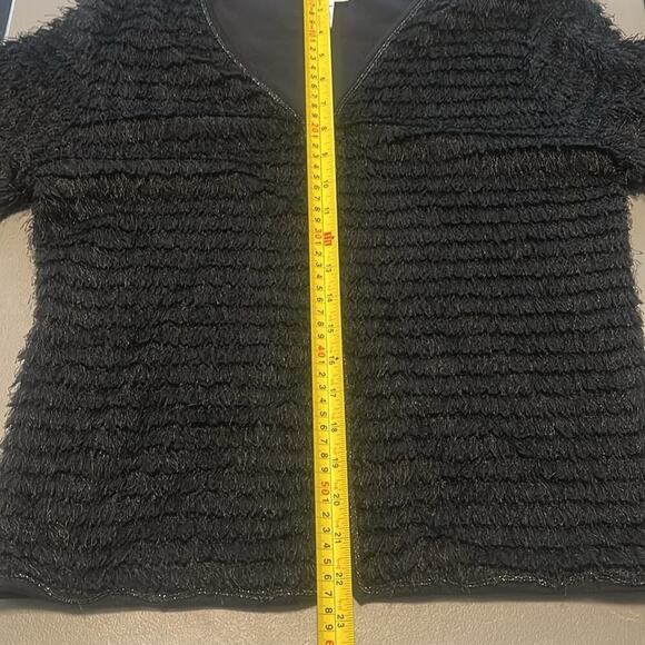Sophie‎ Max Sweater Cardigan Semi-Sheer Long Sleeve Black Women's Size Large - Picture 3 of 7